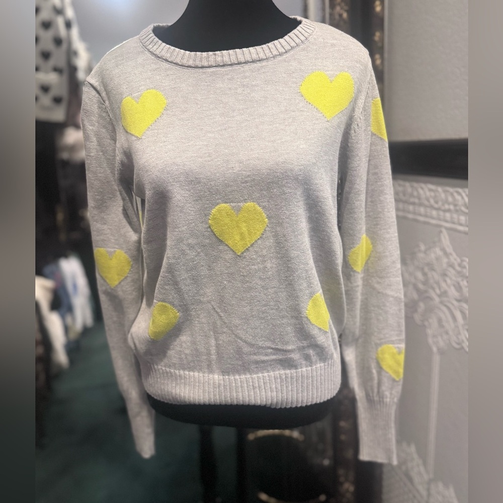 Pink Martini Grey Hearts Sweater